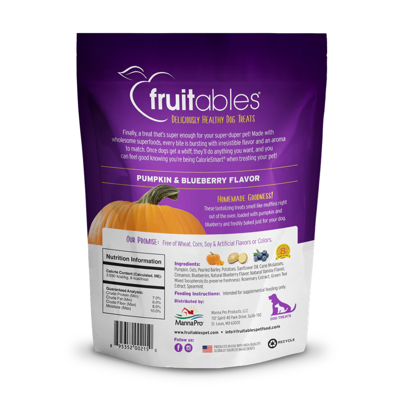 Fruitables Baked Pumpkin & Blueberry Dog Treats (7oz) - Image 2