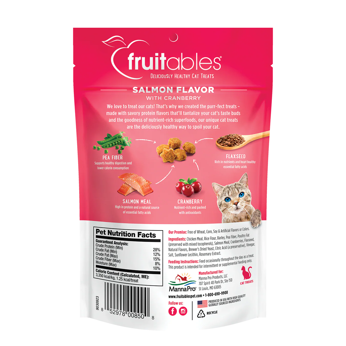 Fruitables Salmon Flavor with Cranberry Cat Treats (2.5oz) - Image 2