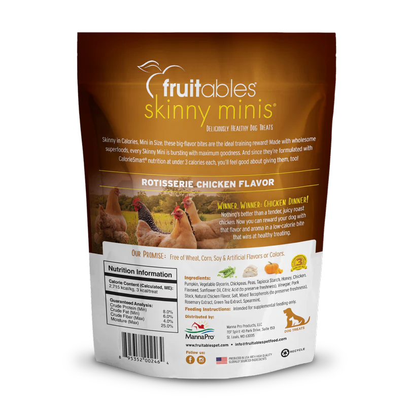 Fruitables Skinny Minis Rotisserie Chicken Dog Treats (5oz) - Image 2