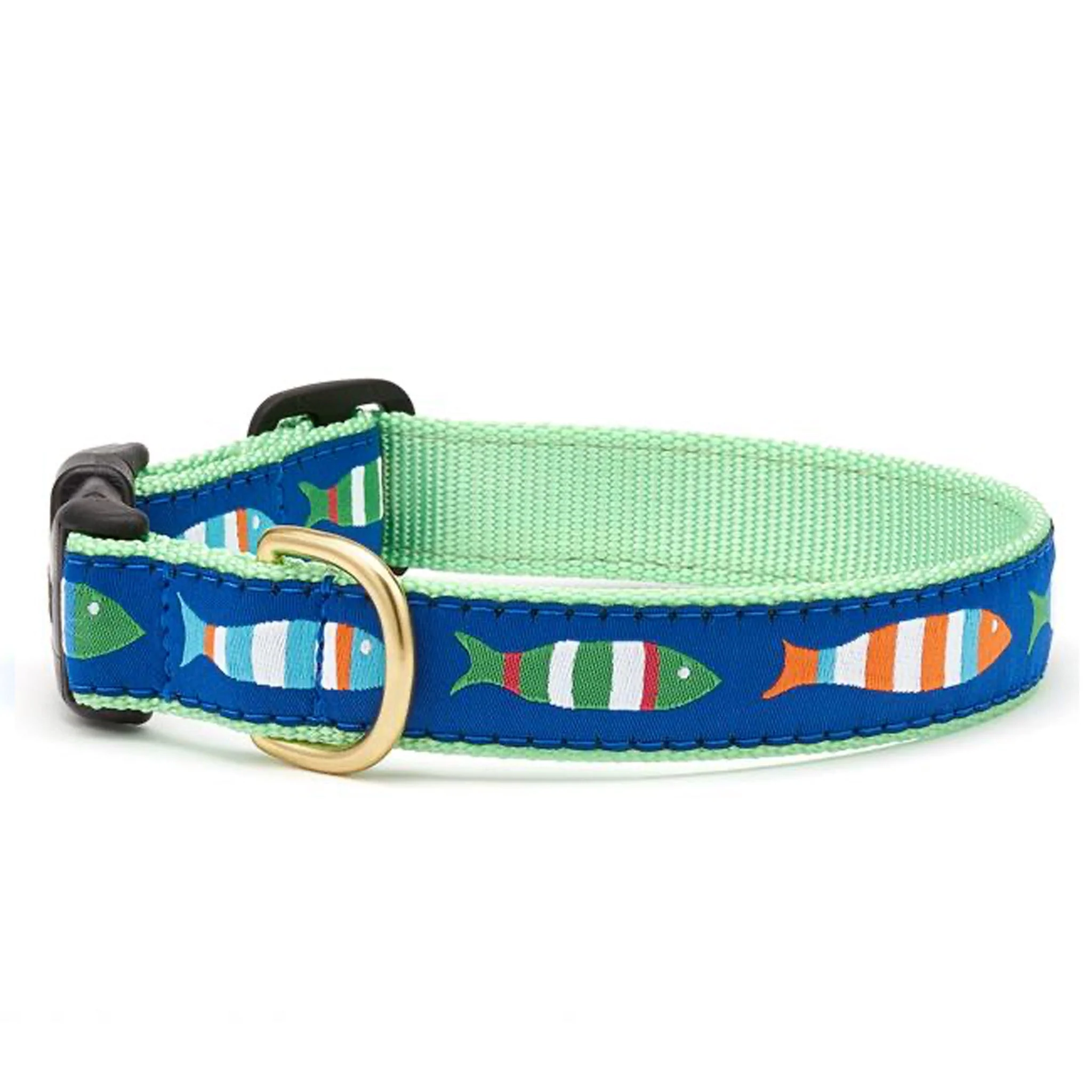 Up Country Funky Fish Cast Brass Dog Collar