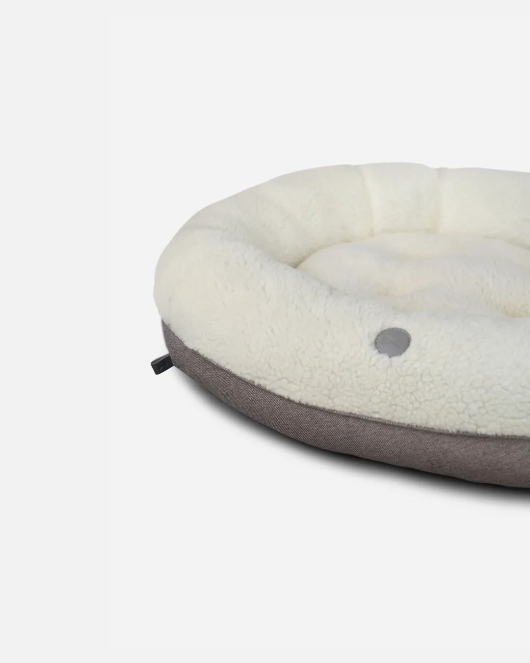 Furry Beige Donut Dog Bed - Image 3