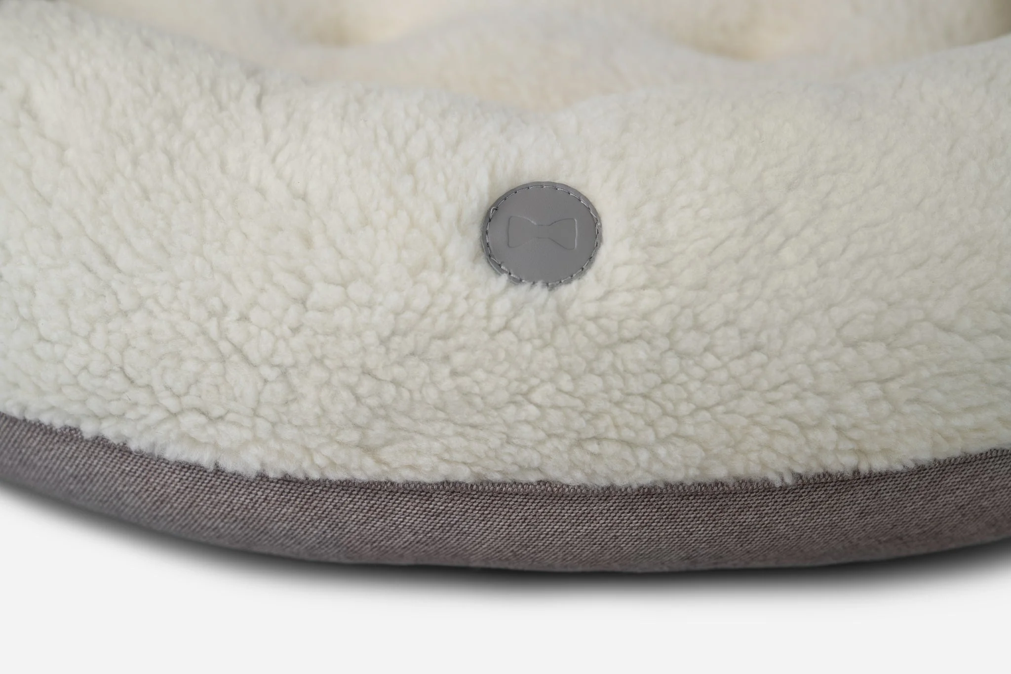 Furry Beige Donut Dog Bed - Image 6