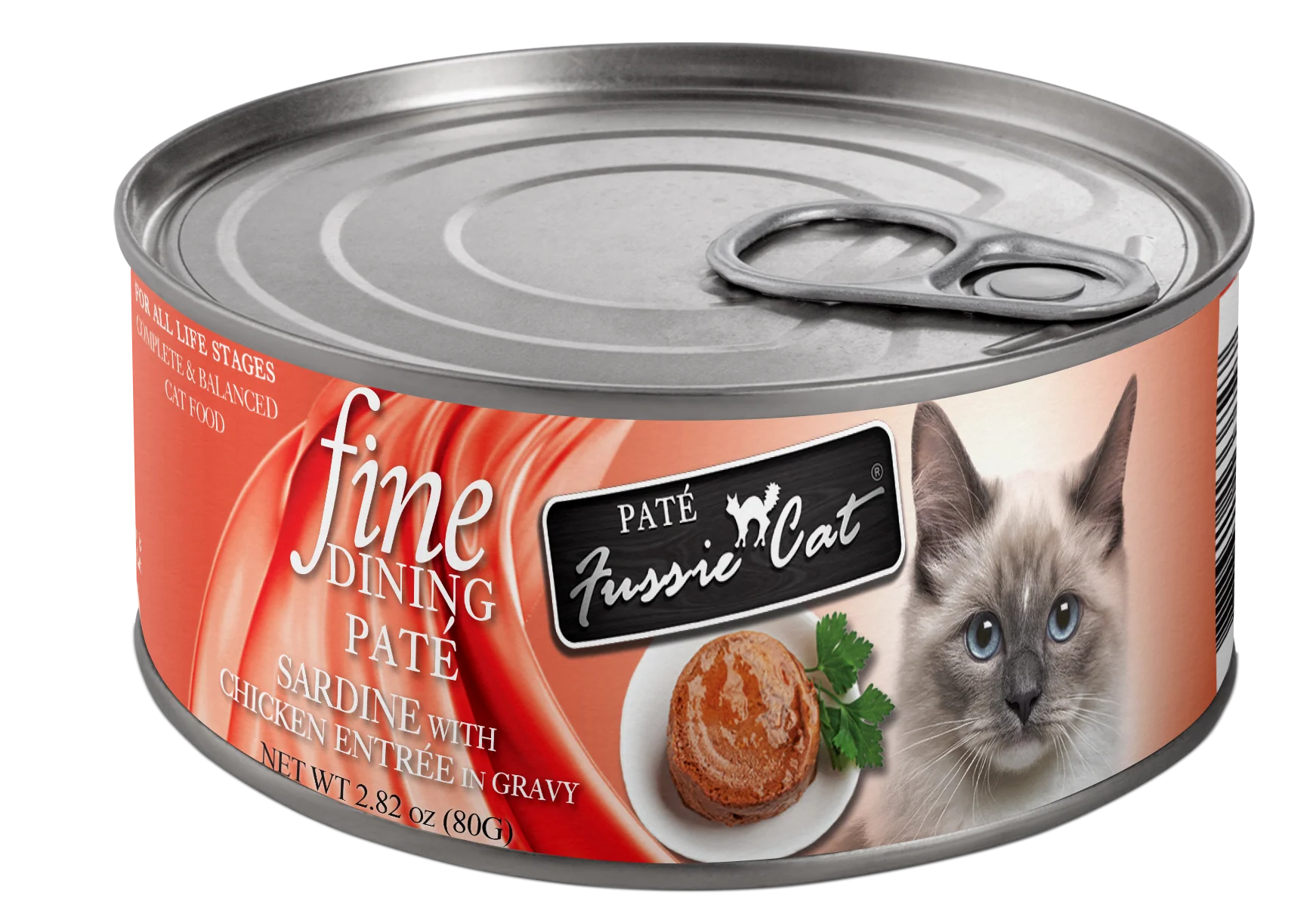 Fussie Cat Fine Dining - Pate - Sardine with Chicken Entree in gravy (2.82oz)