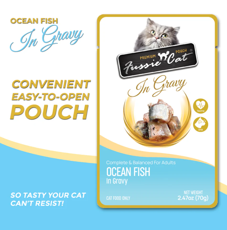 Fussie Cat Pouch - Ocean Fish in Gravy (2.47oz) - Image 2
