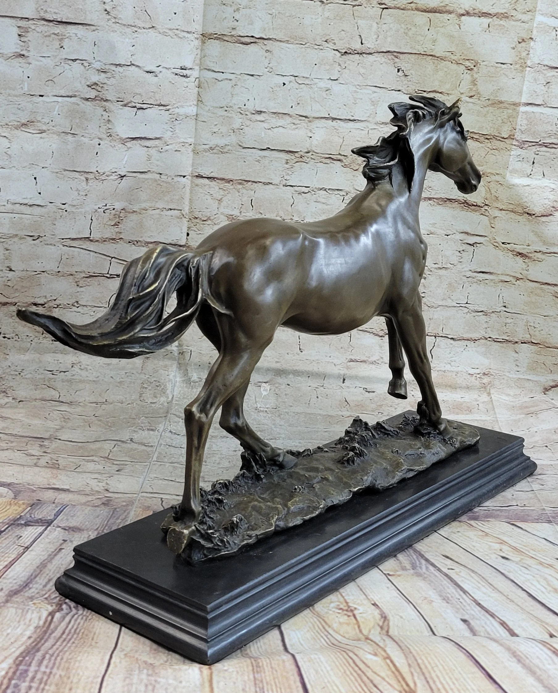 Galloping Horse Bronze Statue Sculpture Equestrian Art PJ Mene 15" x 24" - Image 3