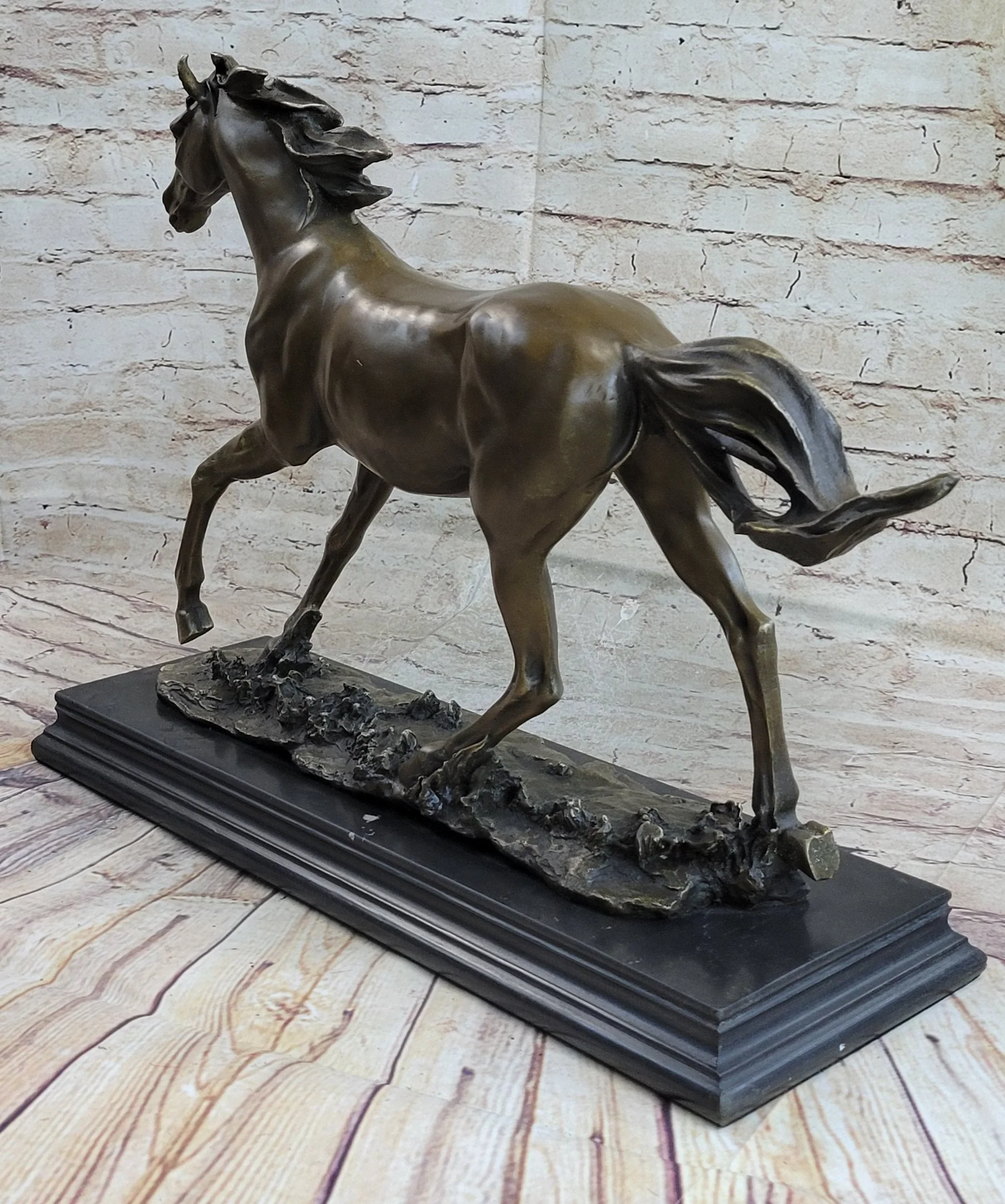 Galloping Horse Bronze Statue Sculpture Equestrian Art PJ Mene 15" x 24" - Image 4