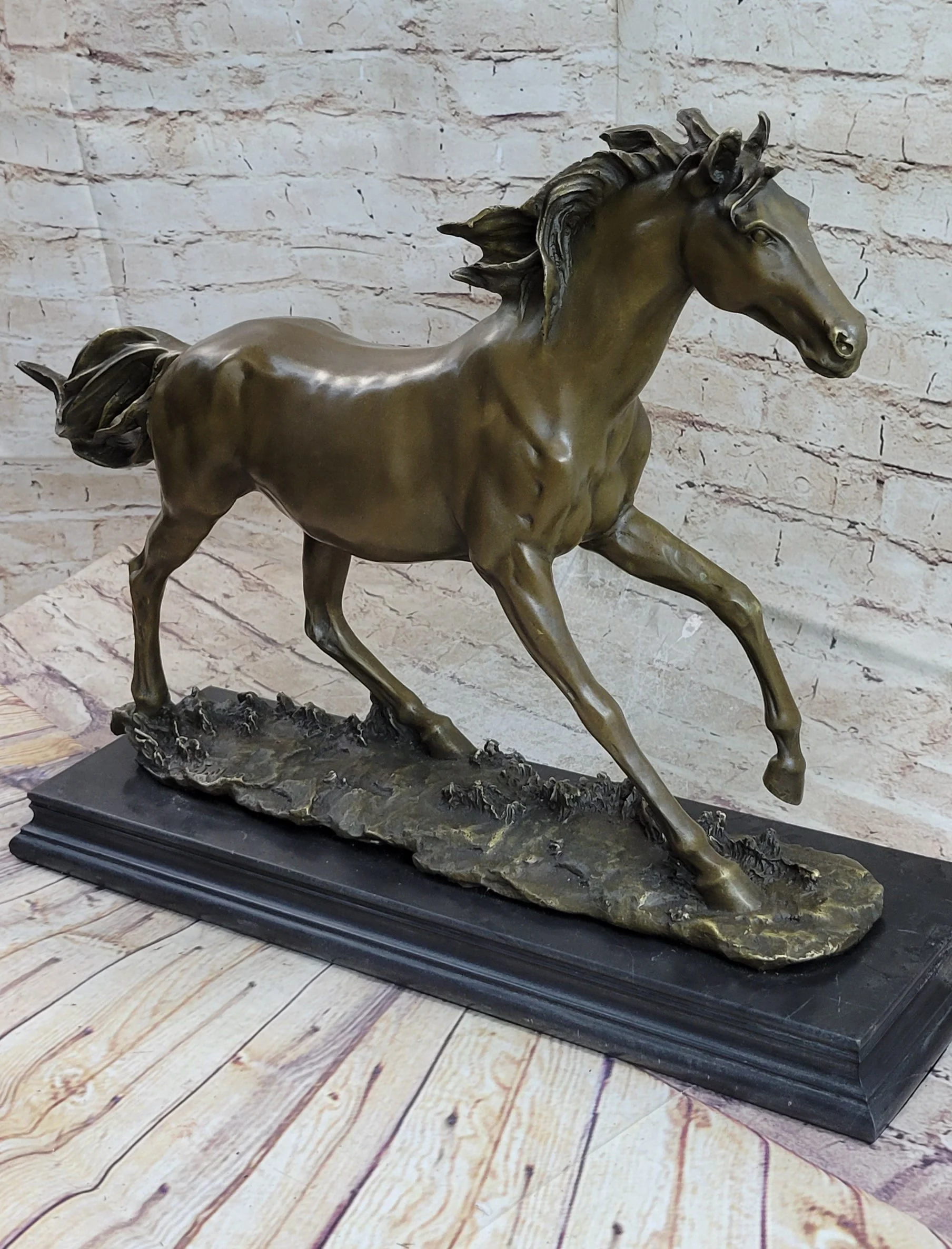 Galloping Horse Bronze Statue Sculpture Equestrian Art PJ Mene 15" x 24" - Image 8