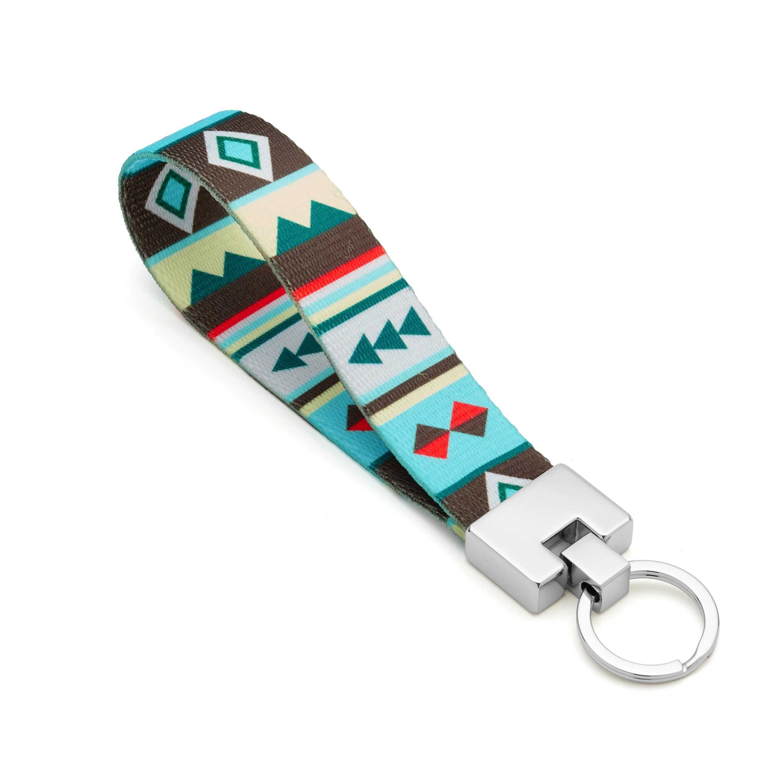 Up Country Geo Stripe Cast Brass Key Ring