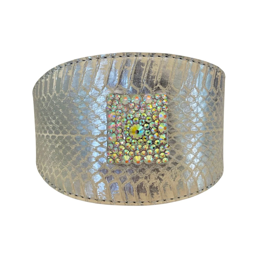 Glamorous Stunning Silver Snake With our Custom Swarovski Crystal Rivet - Image 4