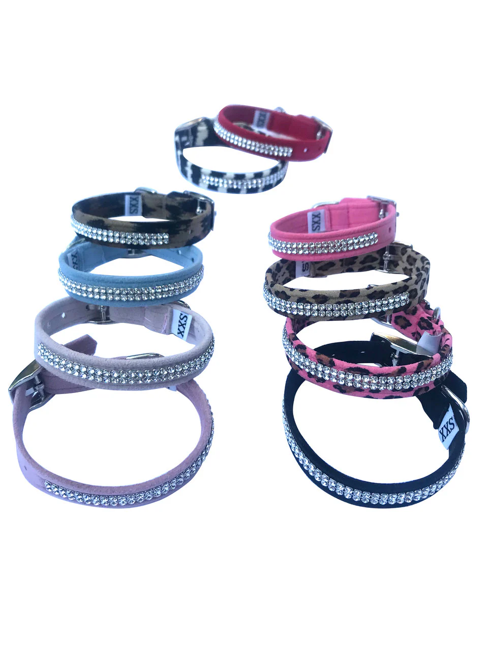 Glamour Girl Ultrasuede Collar w/ Swarovski Crystal, Black - Image 3