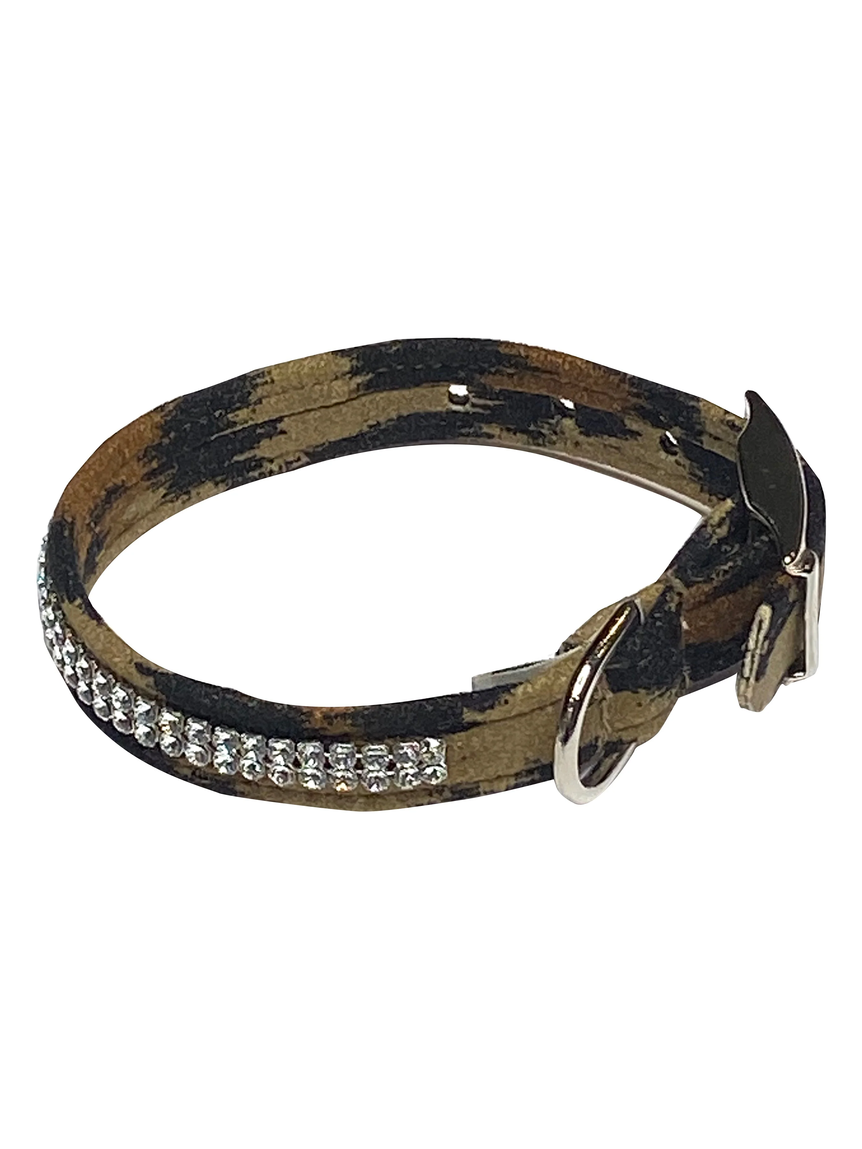 Glamour Girl Ultrasuede Collar w/ Swarovski Crystal, Leopard