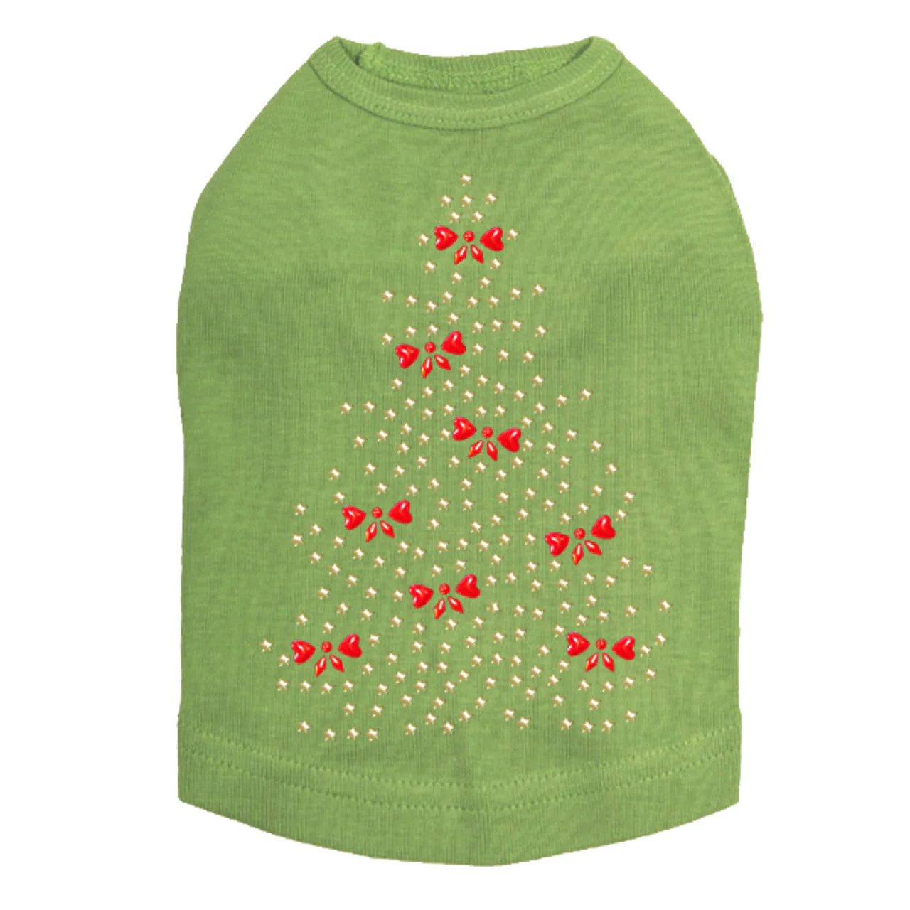 Gold Christmas Tree with Red Bows - Dog Tank - Image 14