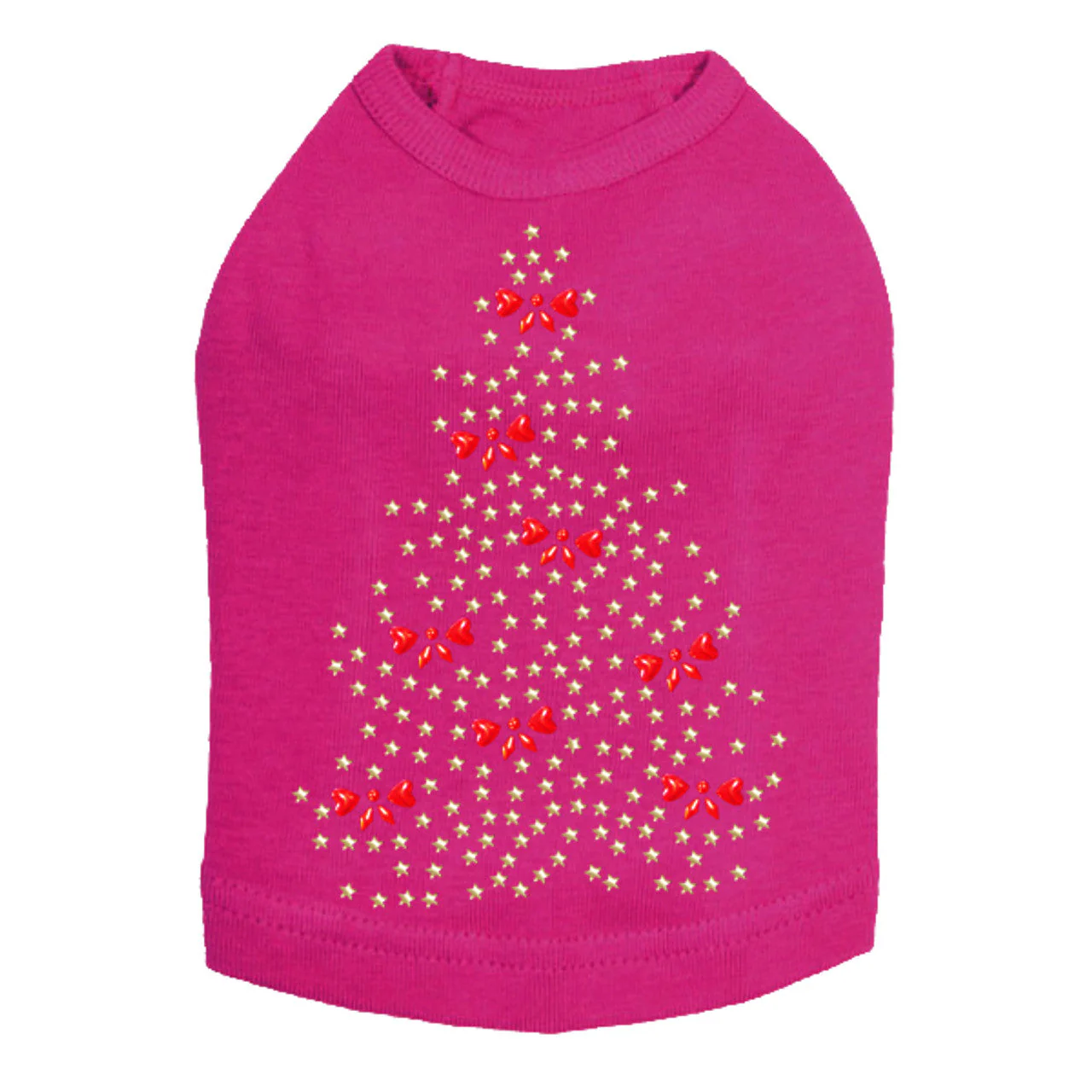 Gold Christmas Tree with Red Bows - Dog Tank - Image 9