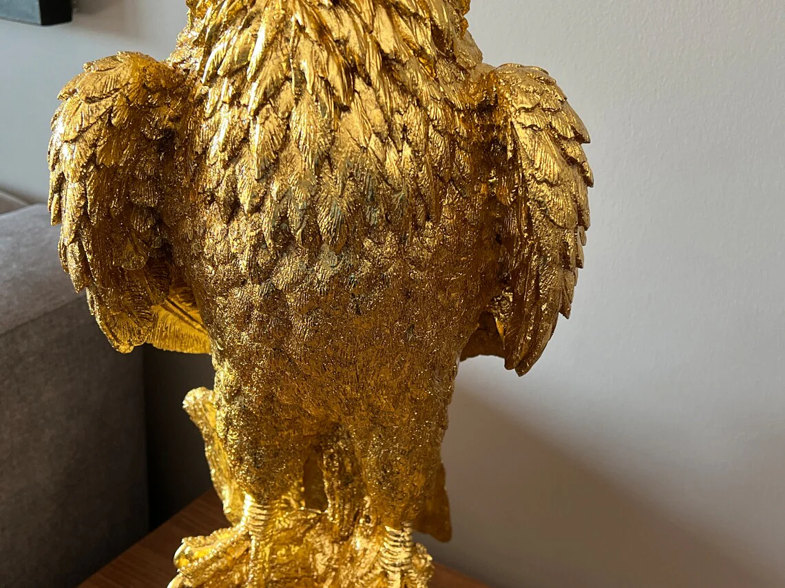 Gold Eagle on Perch Statue - Image 9