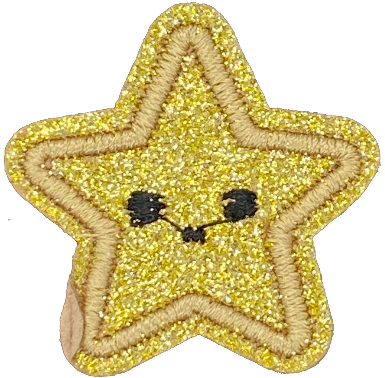 Gold Glitter Star Face - Patch