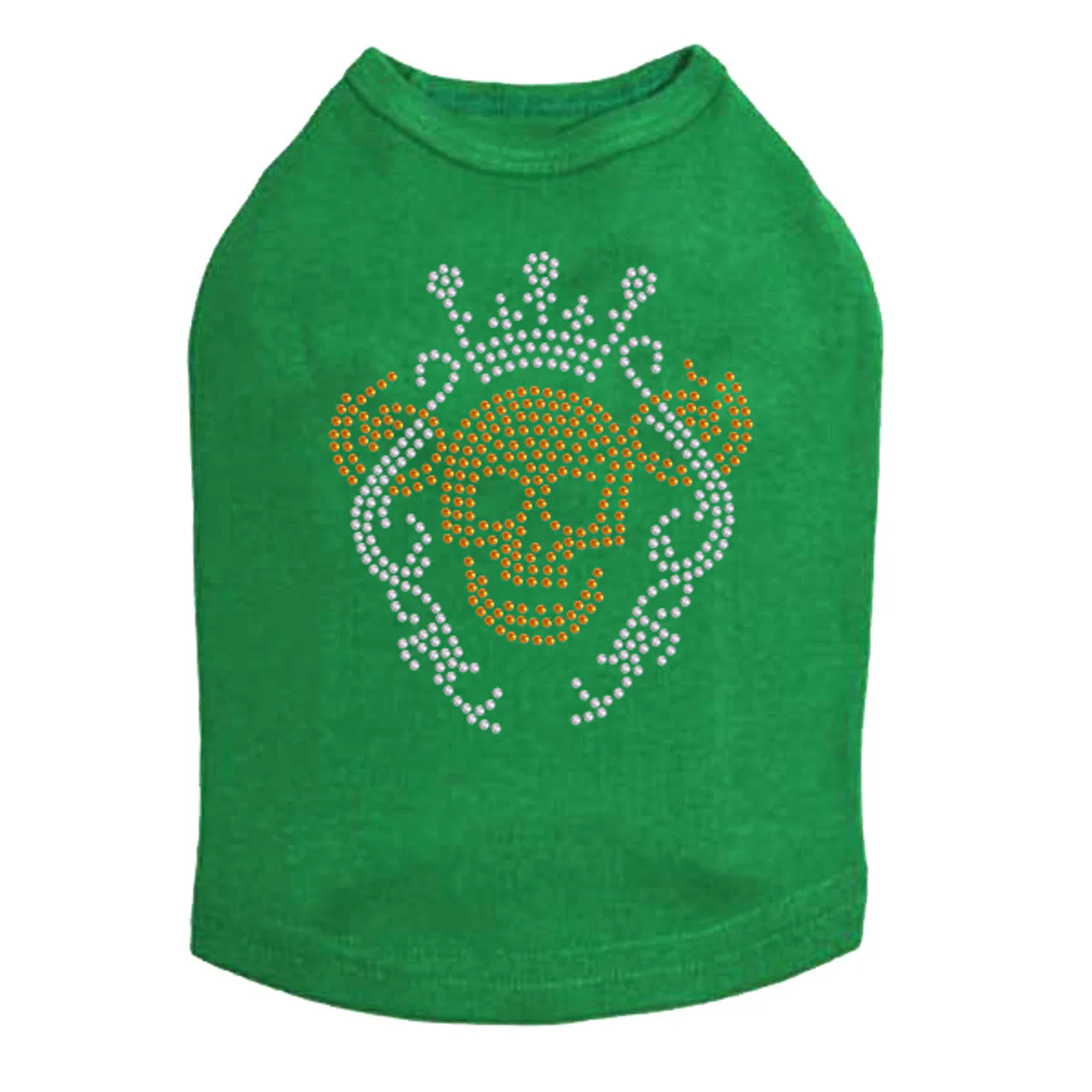 Gold Skull with Crown - Dog Tank - Image 2