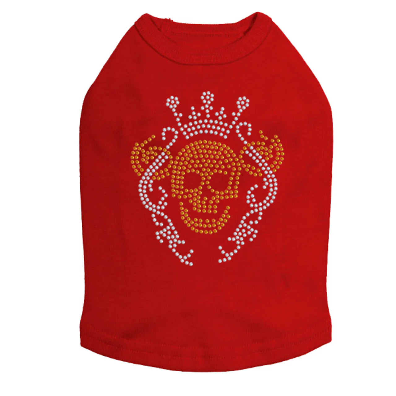 Gold Skull with Crown - Dog Tank - Image 6