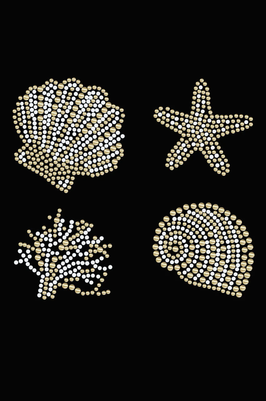 Gold & White Sea Shells - Bandanna - Image 12