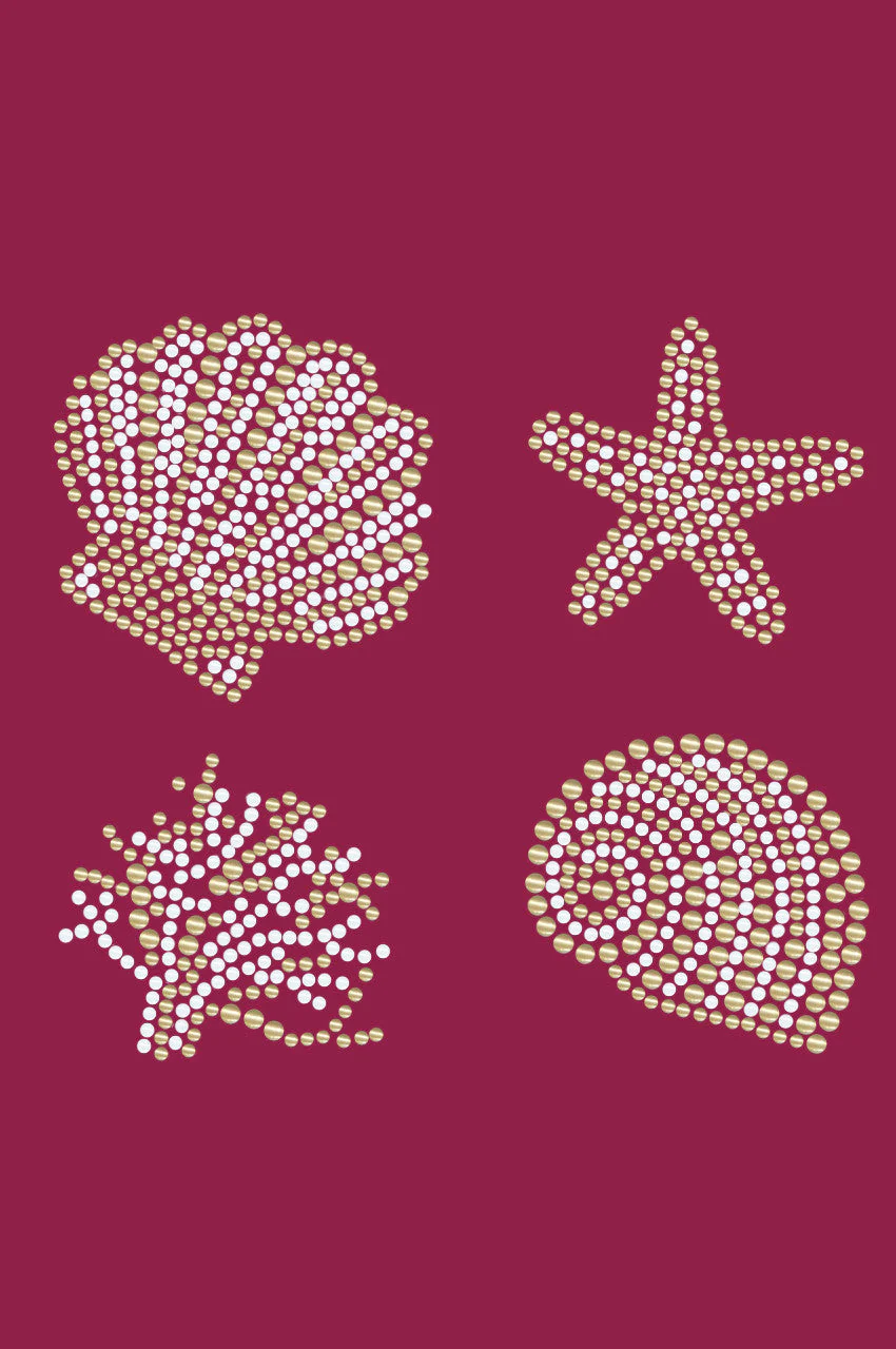 Gold & White Sea Shells - Bandanna - Image 15