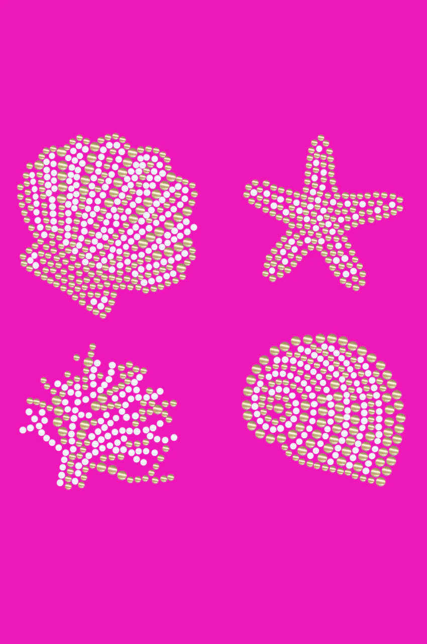 Gold & White Sea Shells - Bandanna - Image 17