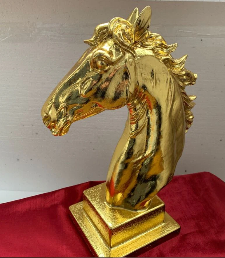 Golden Horse Head Sculpture - Image 2