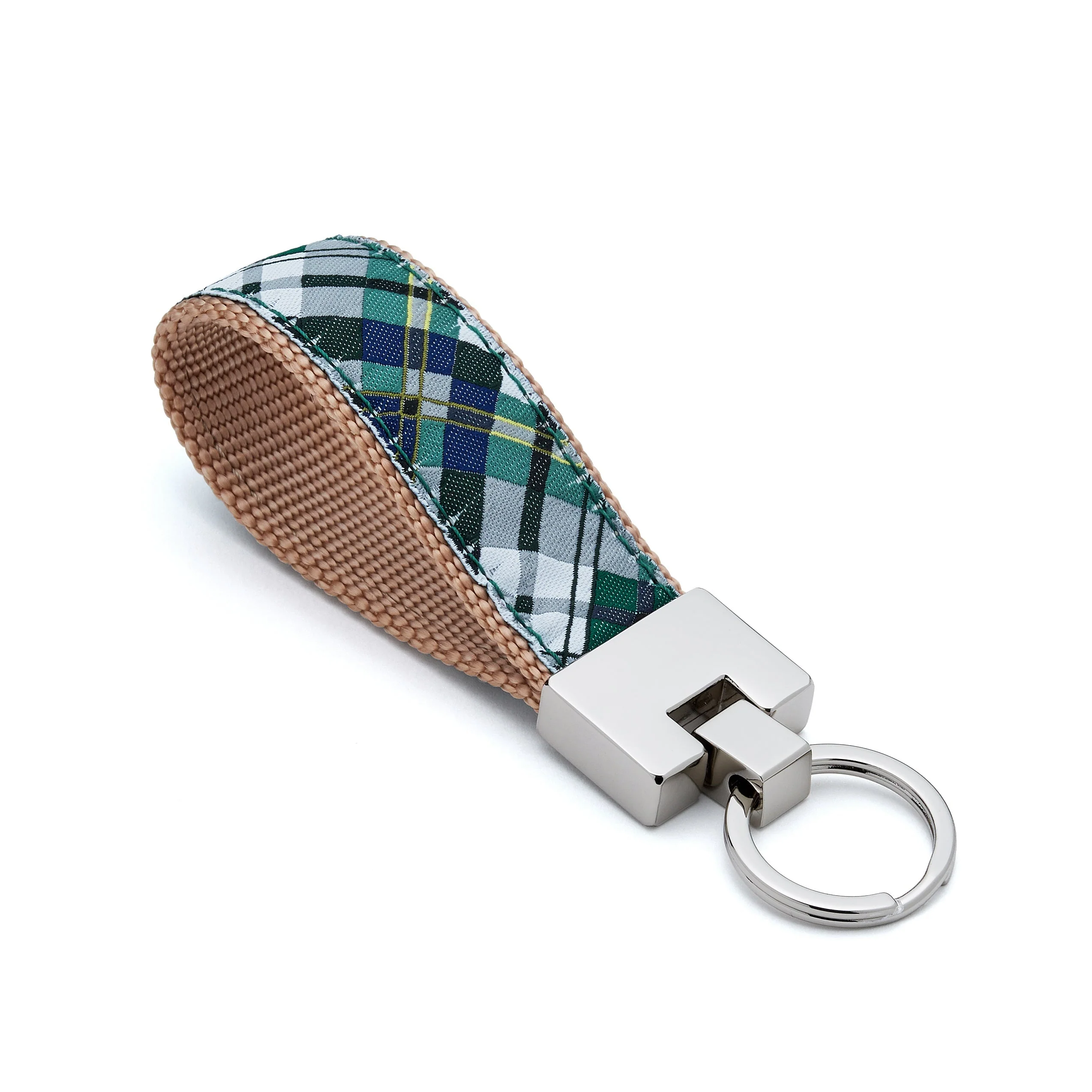 Up Country Gordon Plaid Cast Brass Key Ring