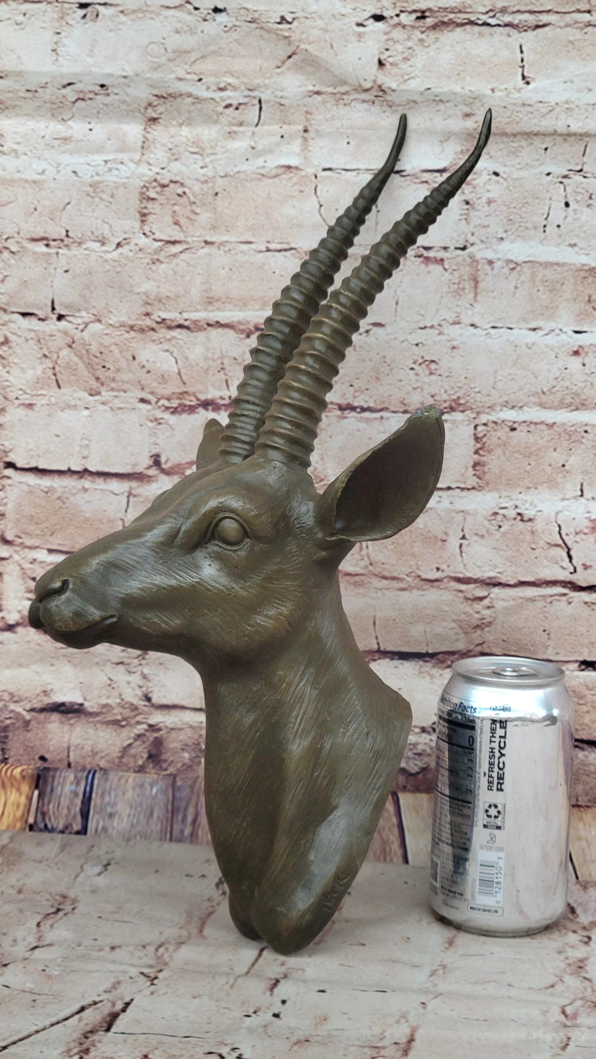 Graceful Gazelle Bronze Sculpture Bust with Intricate Details - Wall Mounted - Image 2