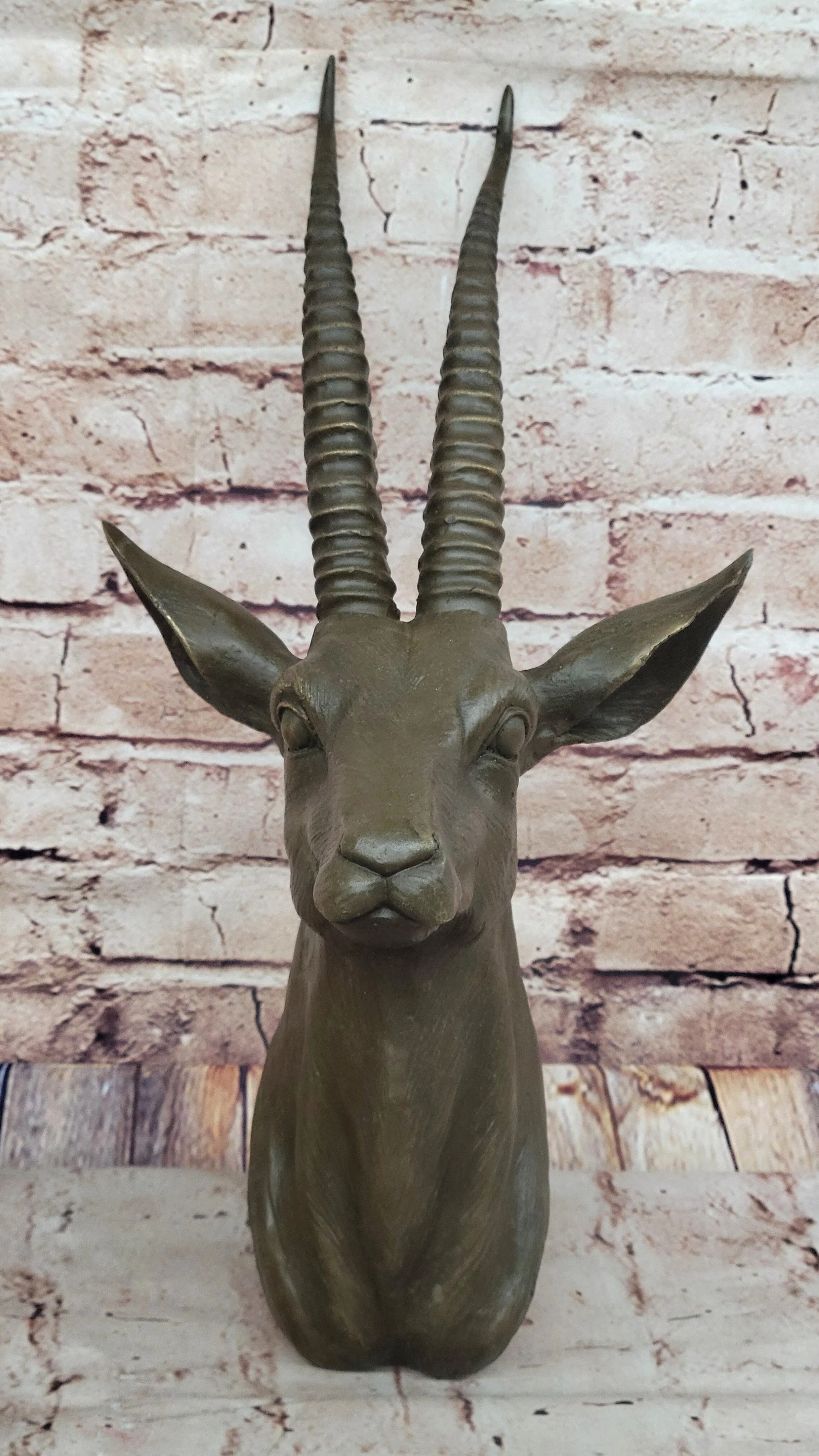 Graceful Gazelle Bronze Sculpture Bust with Intricate Details - Wall Mounted - Image 4