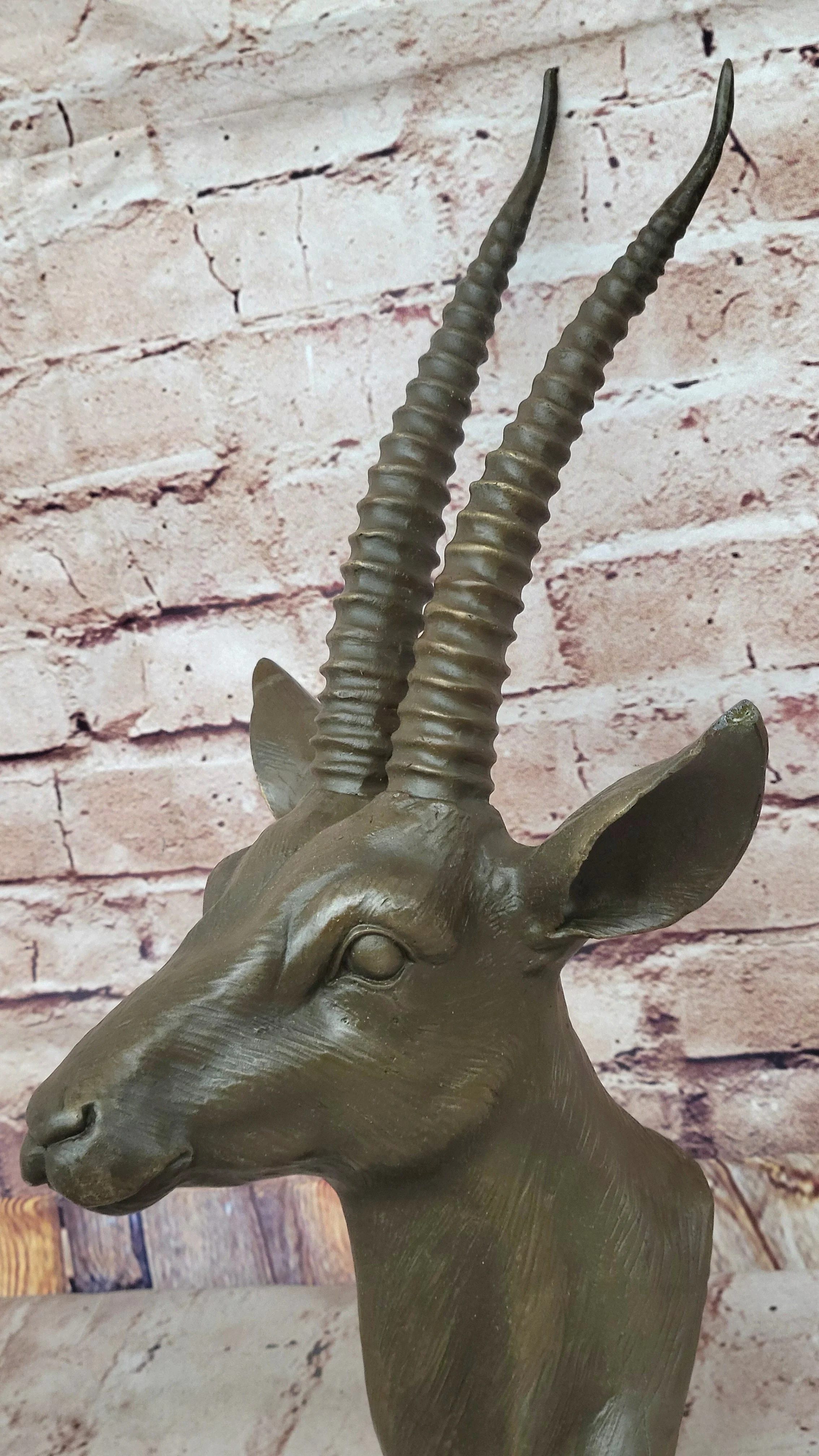 Graceful Gazelle Bronze Sculpture Bust with Intricate Details - Wall Mounted - Image 7