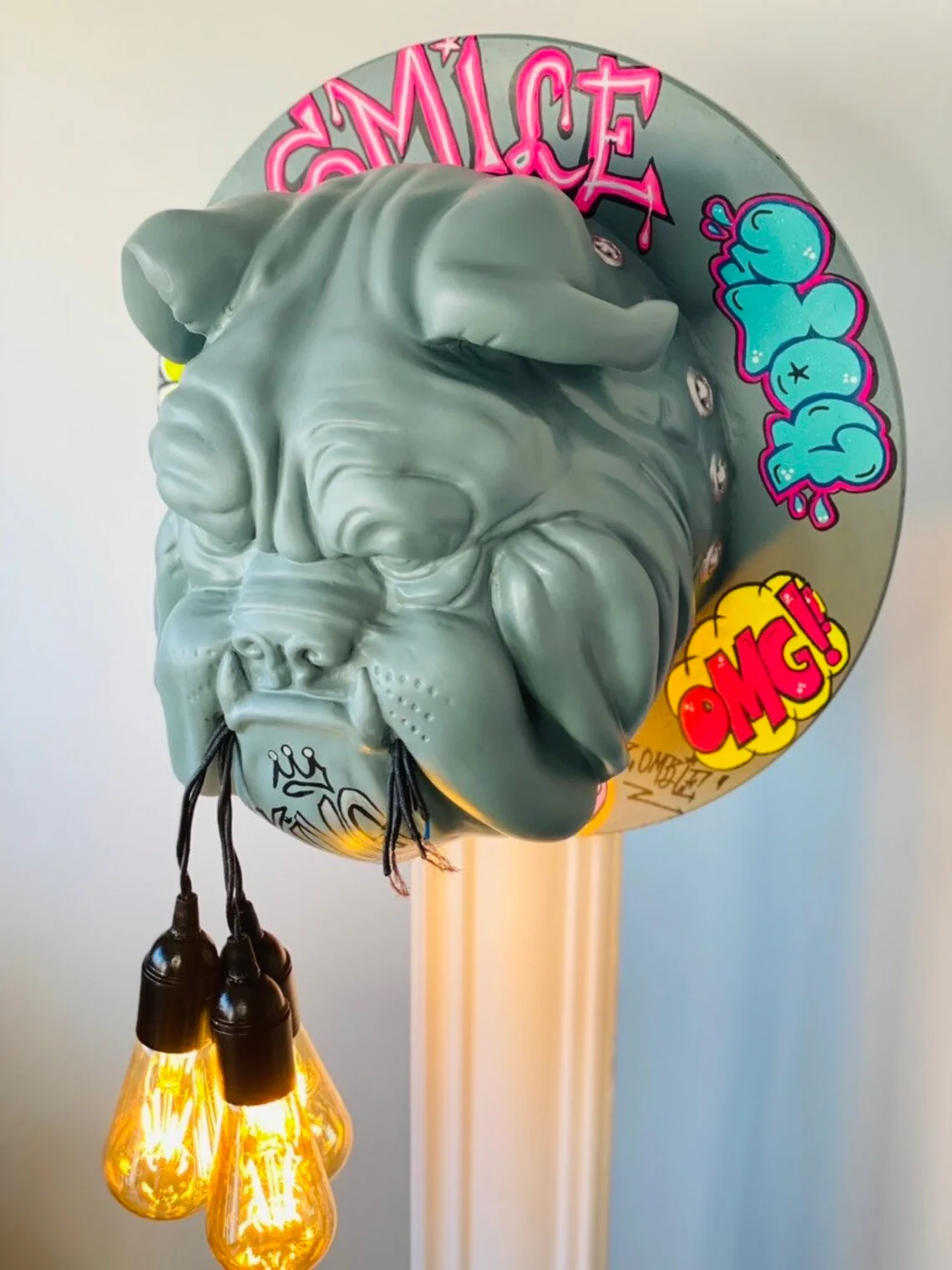Graffiti Pop Art Bulldog Head Wall Mount - Image 4