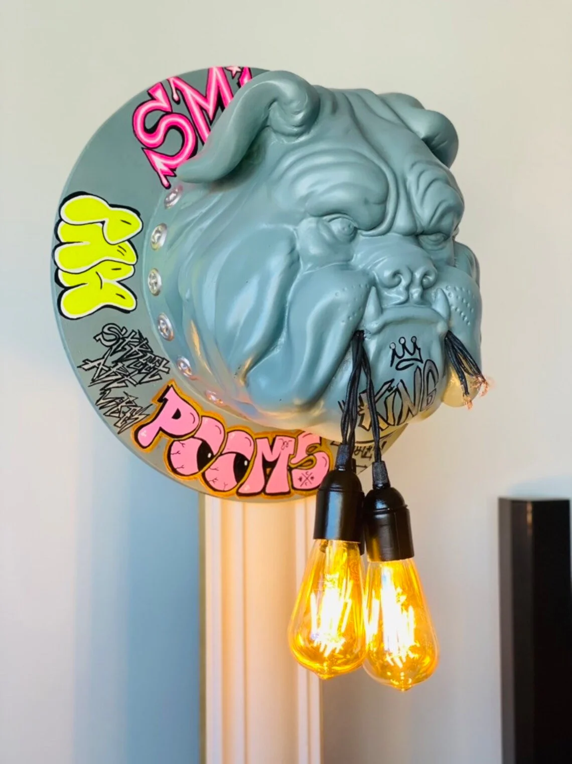 Graffiti Pop Art Bulldog Head Wall Mount - Image 7