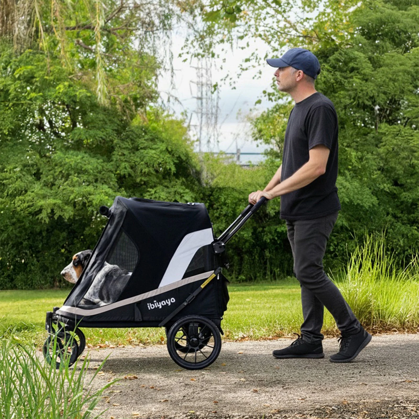 Grand Cruiser Large Dog Stroller, 4-Wheel Dog Pram for Large Breeds, Senior & Injured Pets - Image 2