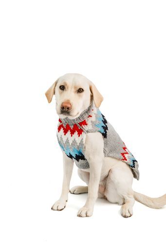 Gray Chevron Dog Sweater - Image 3