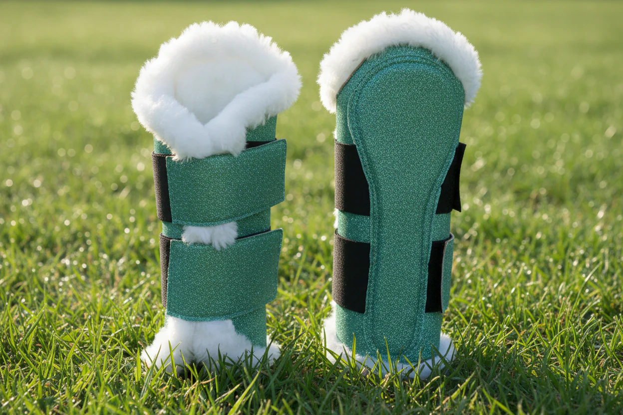 Green Horse Dragon Saddle Pad, Ear Bonnet & Horse Boot Set - Image 10
