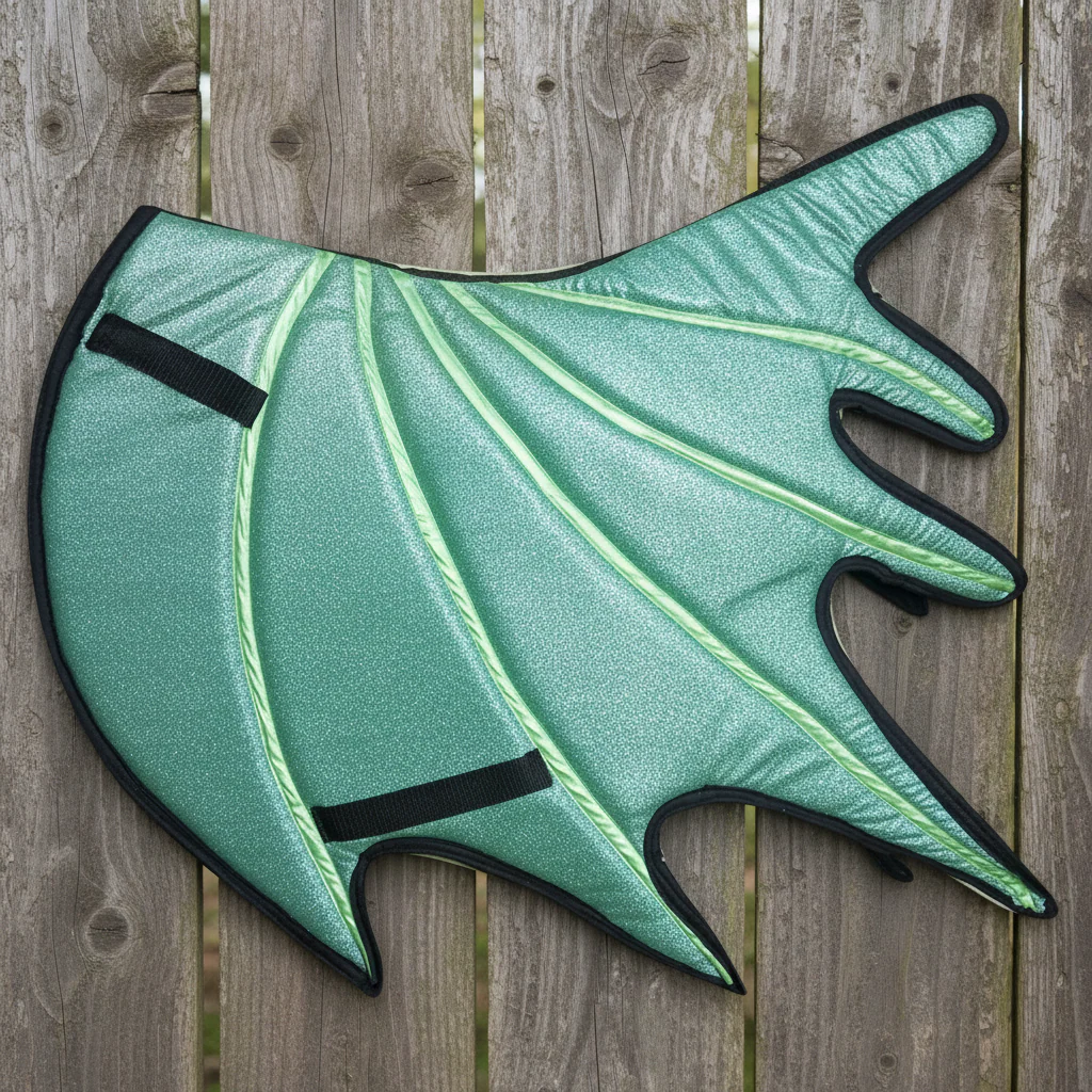 Green Horse Dragon Saddle Pad, Ear Bonnet & Horse Boot Set - Image 12