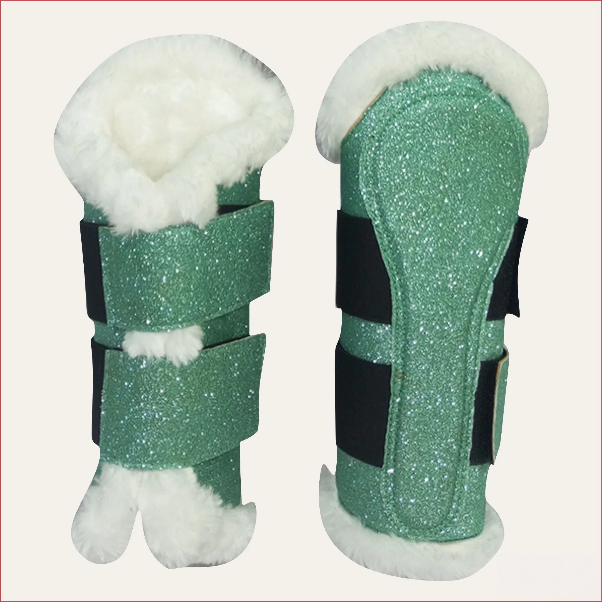 Green Horse Dragon Saddle Pad, Ear Bonnet & Horse Boot Set - Image 5