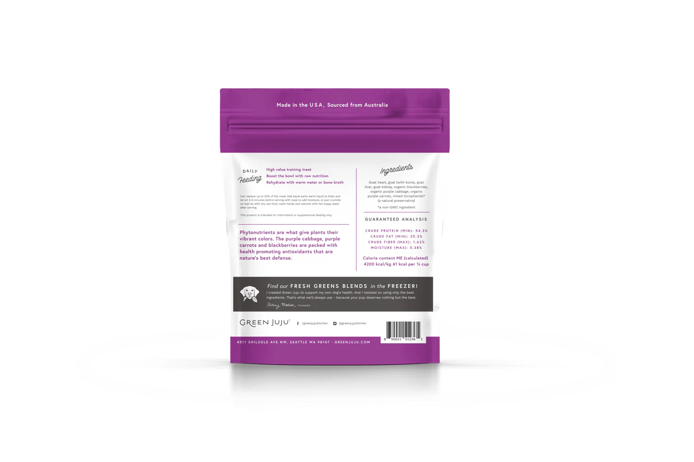 Green Juju Freeze Dried Goat Purple Whole Food Bites (7.5OZ) - Image 2