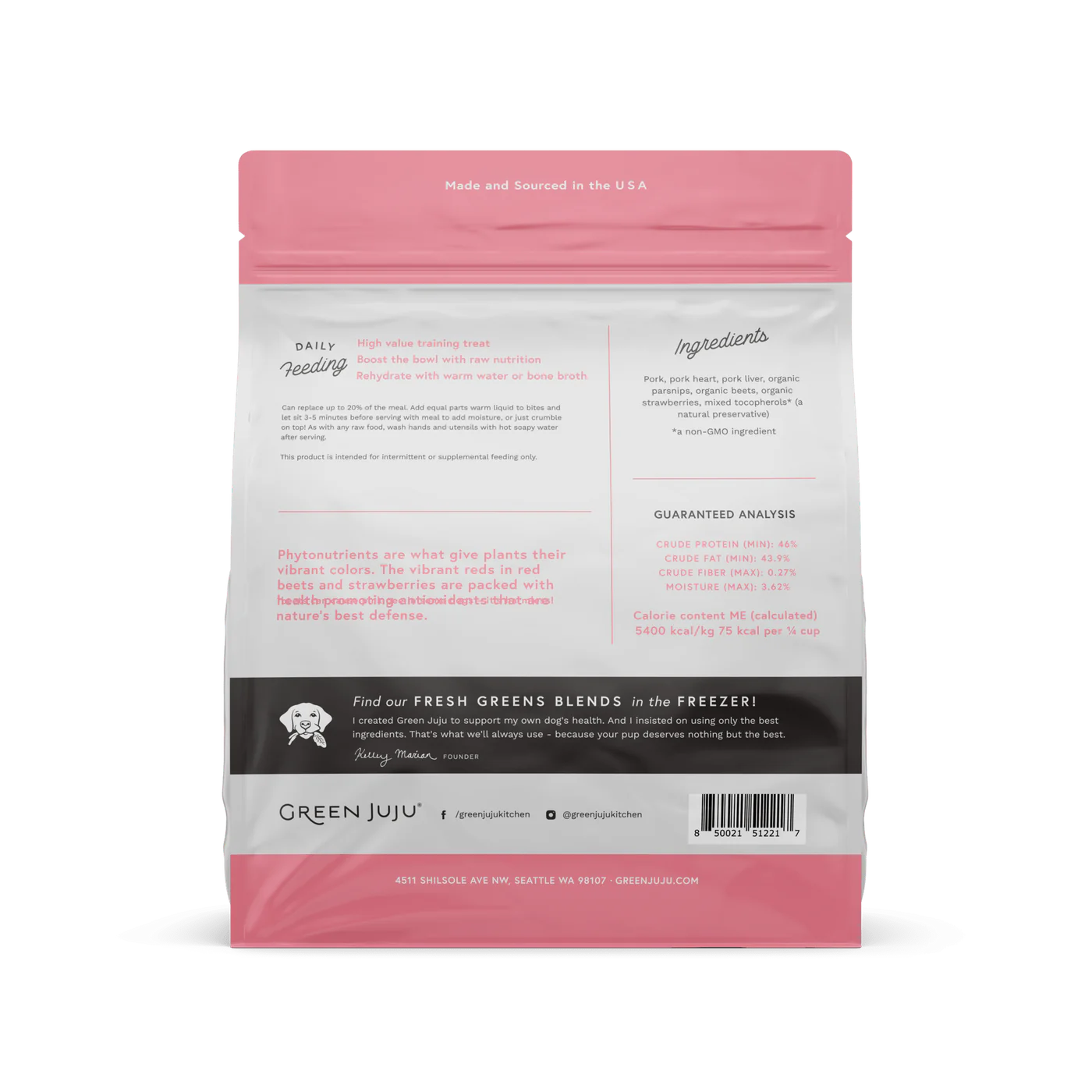 Green Juju Freeze Dried Pork Pink Whole Food Bites (18OZ) - Image 2
