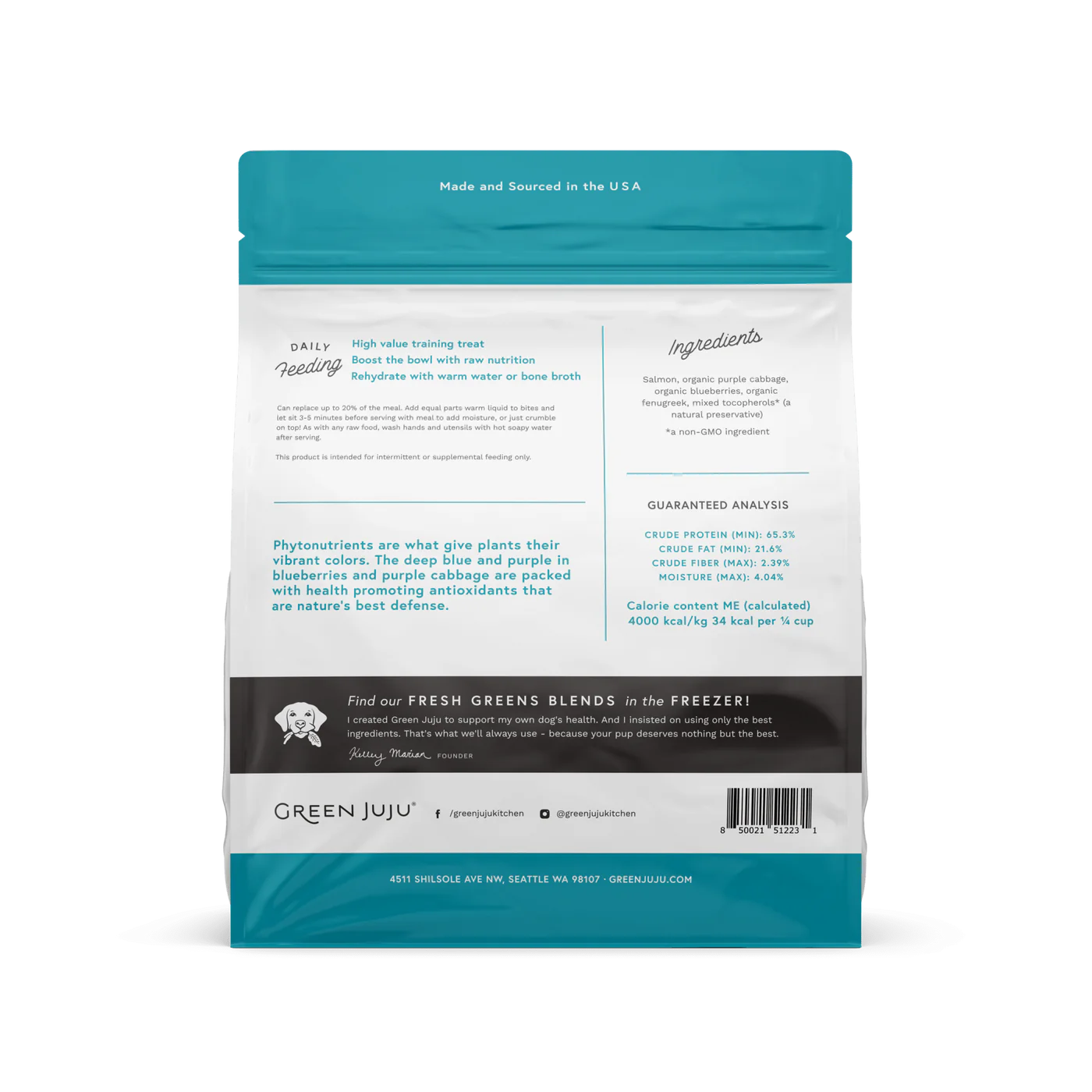 Green Juju Freeze Dried Salmon Blue Whole Food Bites (18OZ) - Image 2
