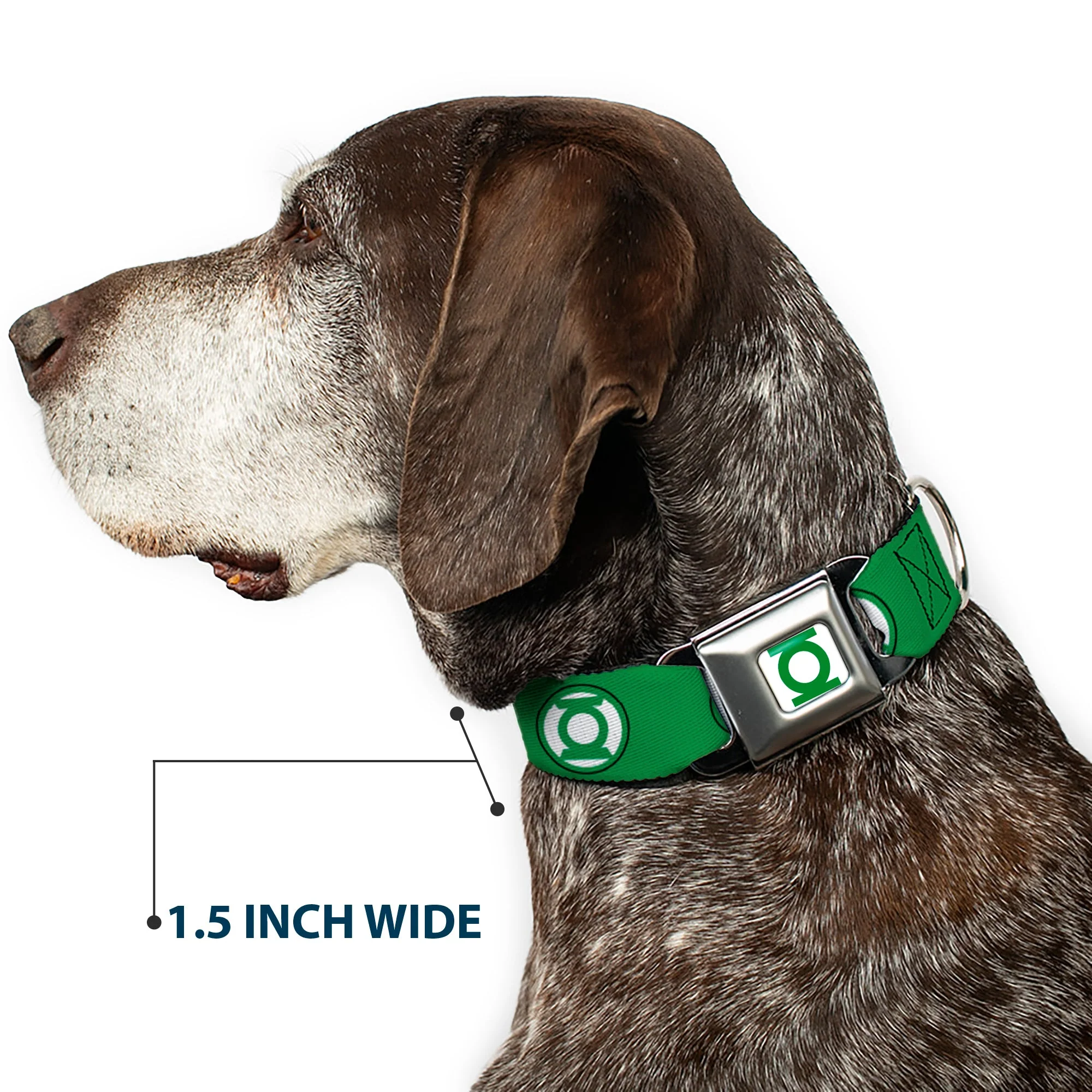 Green Lantern Logo CLOSE-UP Full Color White/Green Seatbelt Buckle Collar - Green Lantern Logo2 Green/Black/Green/White - Image 7