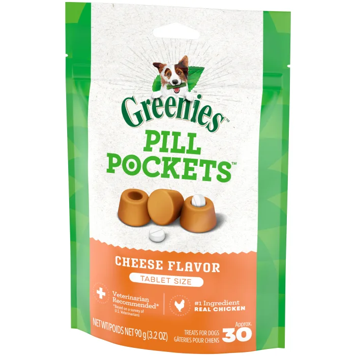 GREENIES Cheese Flavored Tablet Pill Pockets (3.2oz) - Image 2