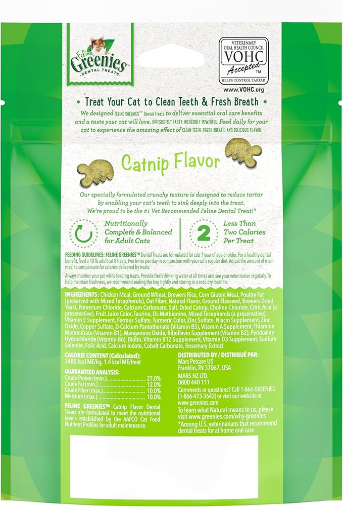 Greenies FELINE GREENIES Catnip Flavored Dental Treats - Image 2