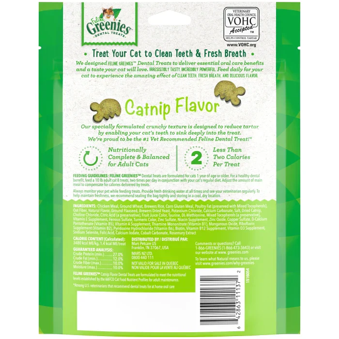 Greenies FELINE GREENIES Catnip Flavored Dental Treats, Mega Size (4.6oz) - Image 3