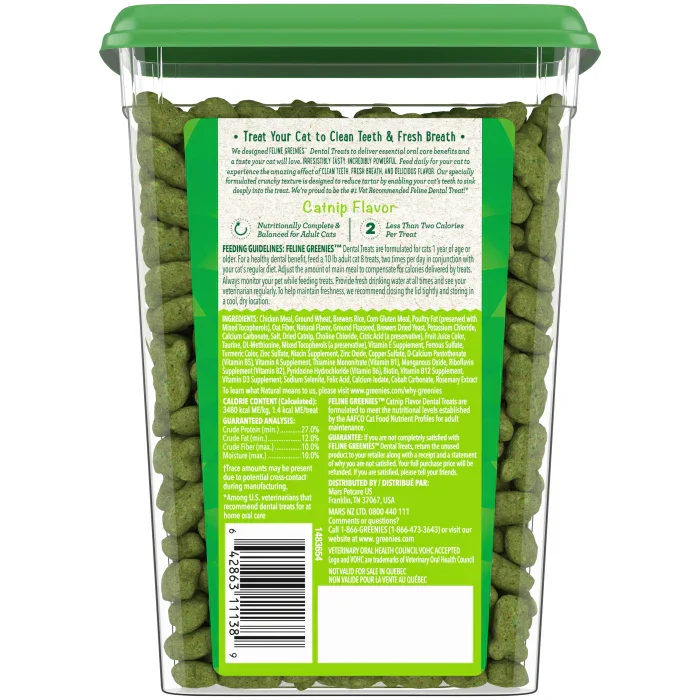 Greenies FELINE GREENIES Catnip Flavored Dental Treats, Value Size (9.75oz) - Image 3