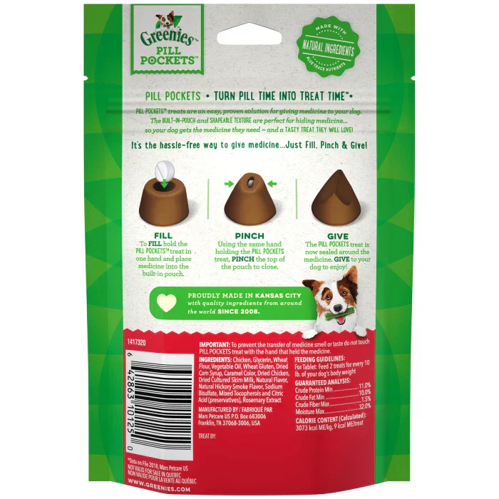 GREENIES Hickory Smoke Flavored Tablet Pill Pockets (3.2oz) - Image 3