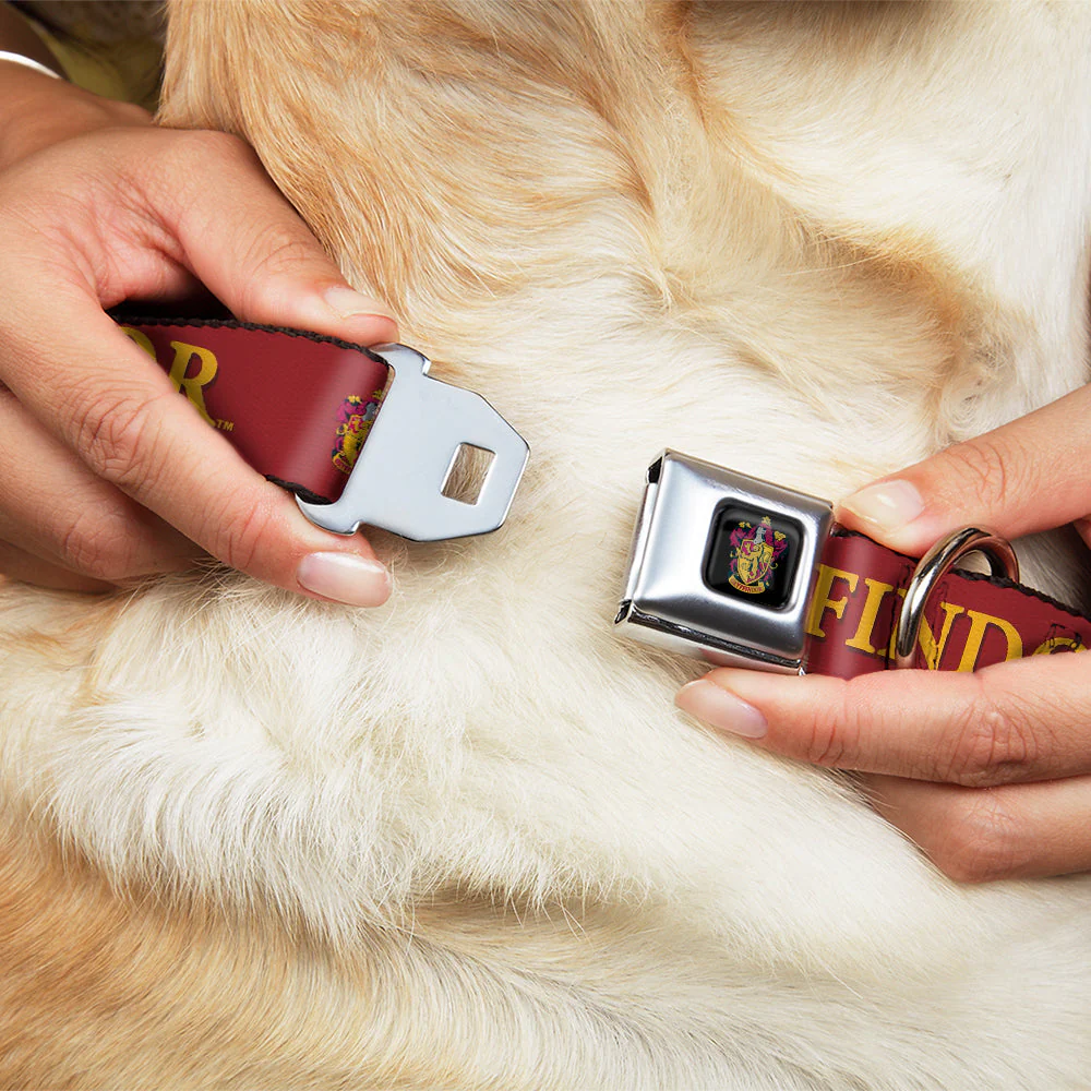 Gryffindor Crest Full Color Seatbelt Buckle Collar - Harry Potter GRYFFINDOR & Crest Black/Red - Image 8