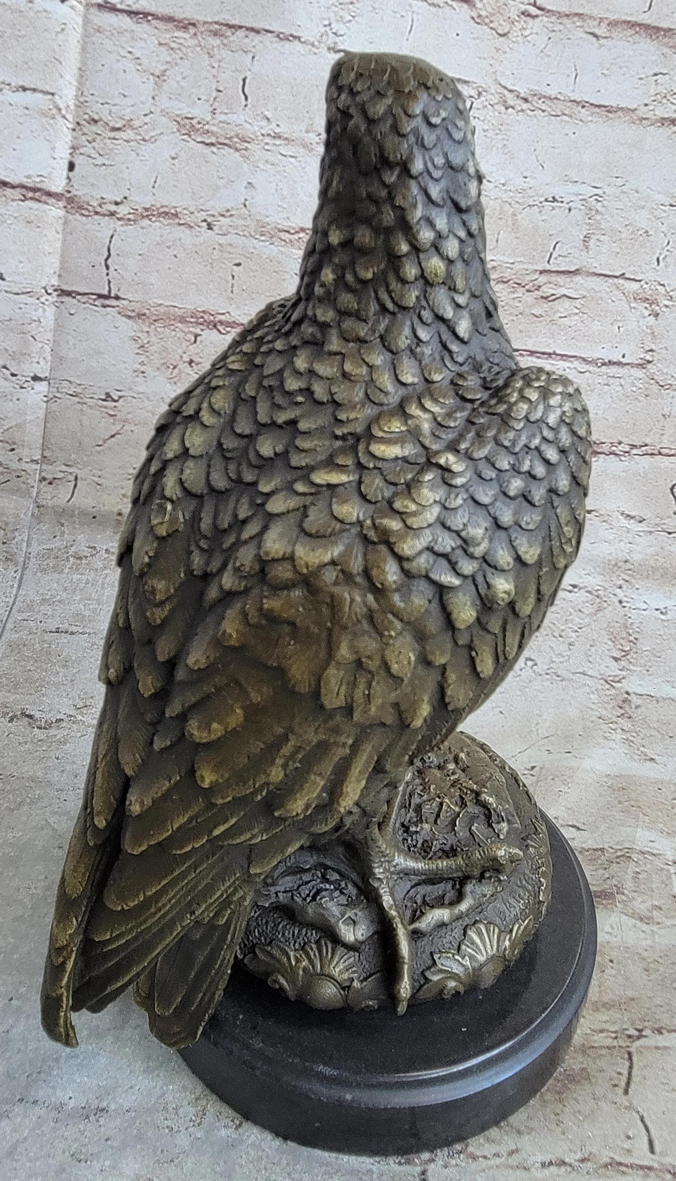 Guardian Eagle Hawk Bird Bronze Statue Sculpture Figure 12" x 9" - Image 5