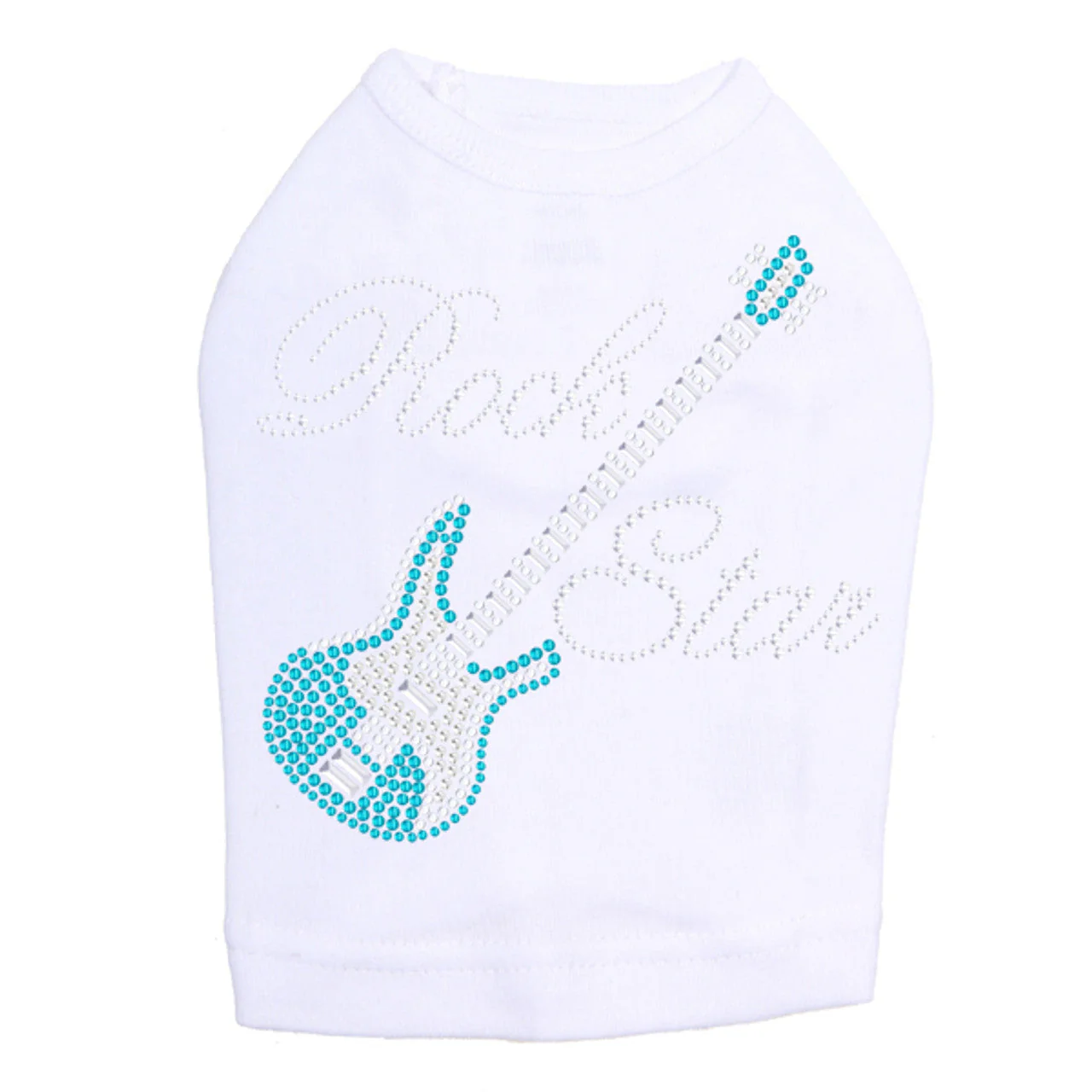 Guitar Blue (Austrian Rhinestones) & Rock Star - Dog Tank - Image 11