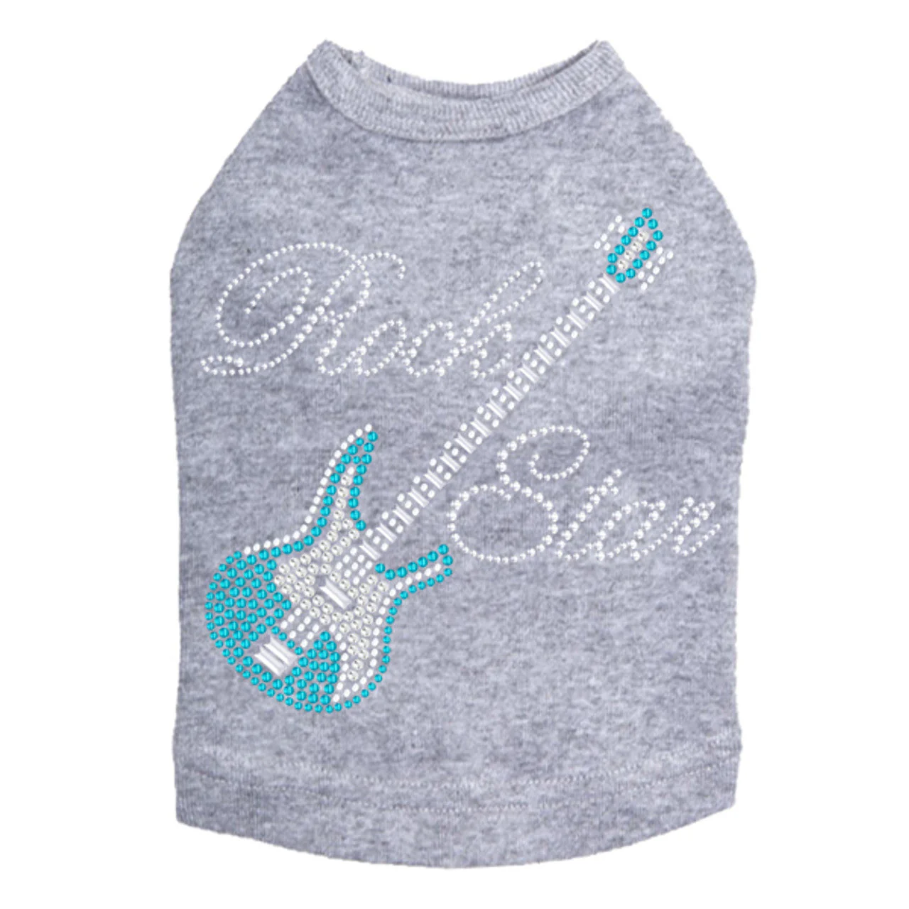 Guitar Blue (Austrian Rhinestones) & Rock Star - Dog Tank - Image 12
