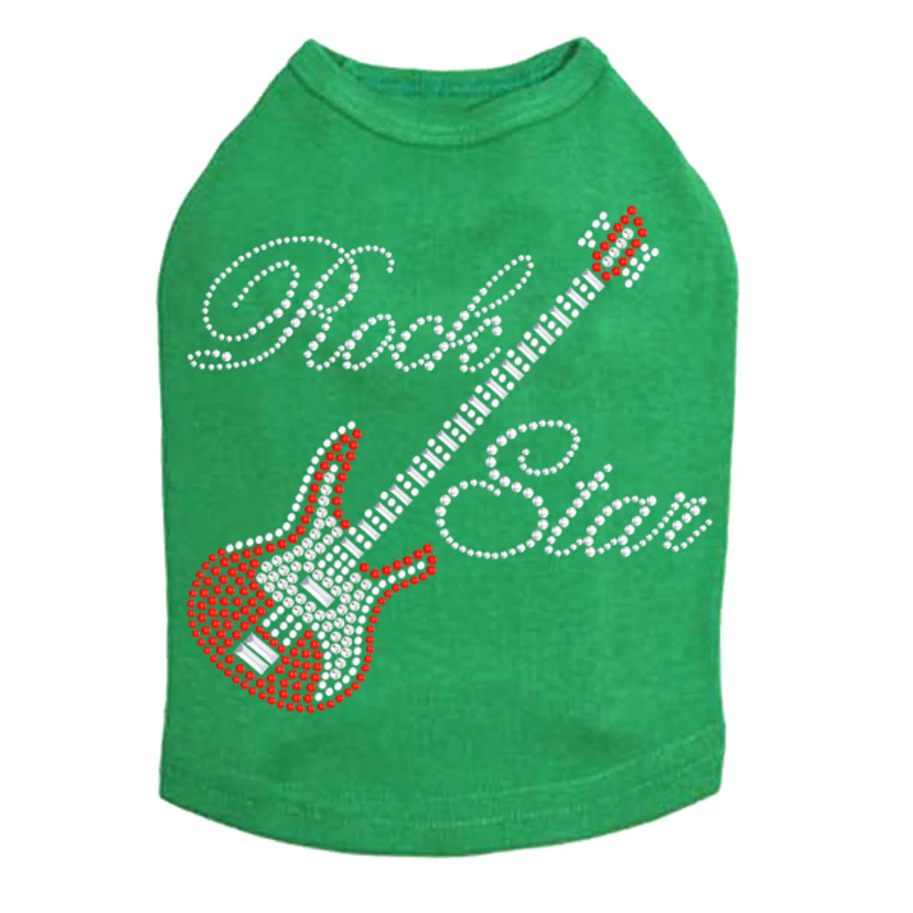 Guitar Red (Austrian crystal) & Rock Star - Dog Tank - Image 15